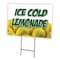 Signmission Ice Cold Lemonade 1 Yard Sign & Stake outdoor plastic coroplast window, C-2436 Lemonade 1 C-2436 Lemonade 1 - alternate 1